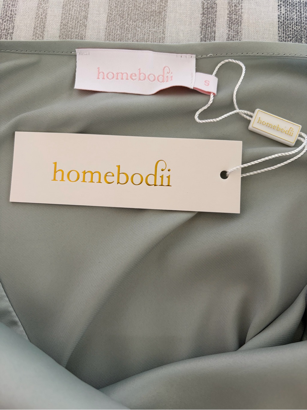 Homebodii Jasmine Slip Sage Size Small Luxury Minimalist Satin — image 3 of 6